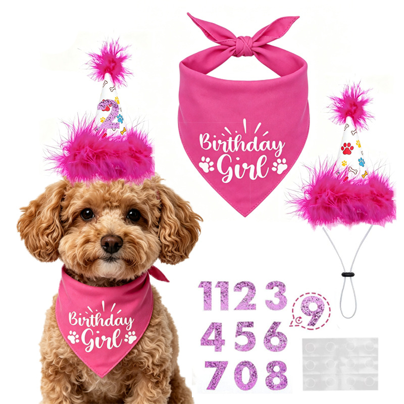 Dog Birthday Party Set Bandana - Pet Supplies In Bulk ulasan dan harga
