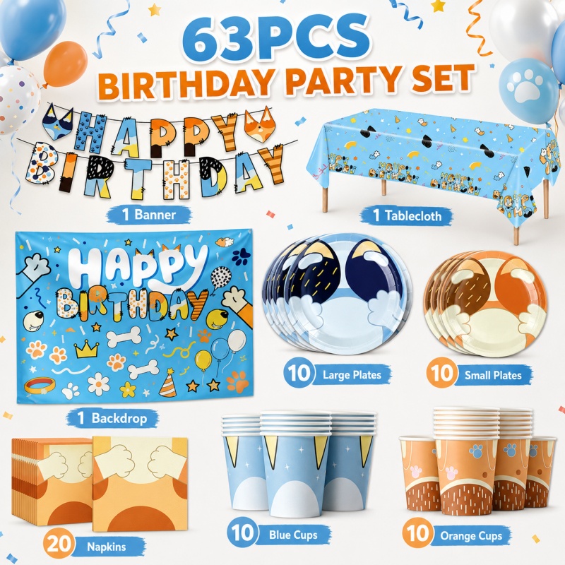 Blue Dog Party Supplies Bundle - Pet Supplies In Bulk ulasan dan harga
