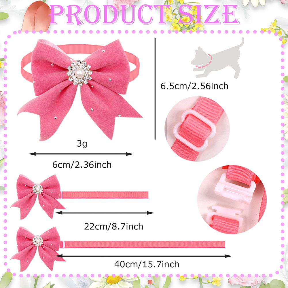 8PCS Dog Collar Floral Ribbon  - Pet Supplies In Bulk ulasan dan harga
